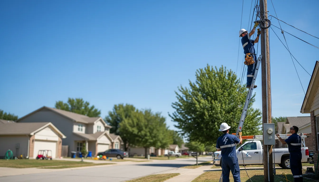 Residential electrician providing installation services in Collinsville, TX